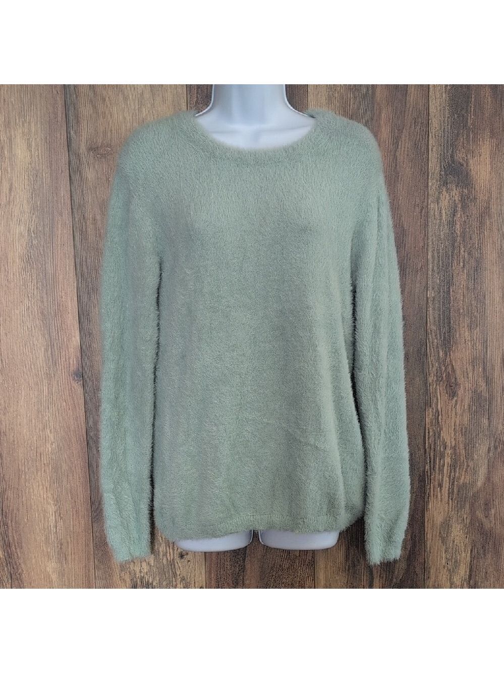 Ellen Tracy Sage Green Crew Neck Sweater S              H122
